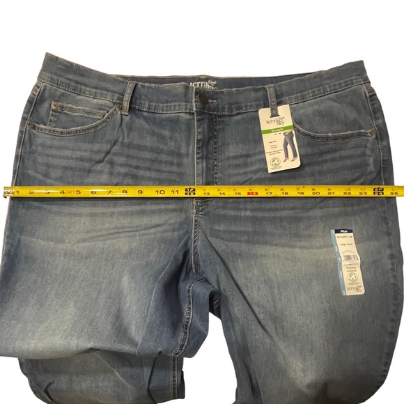 TERRA & SKY Jeans Women's Sz. 24W Petite Blue Hi-Rise Straight Tummy Control NEW - Picture 9 of 12
